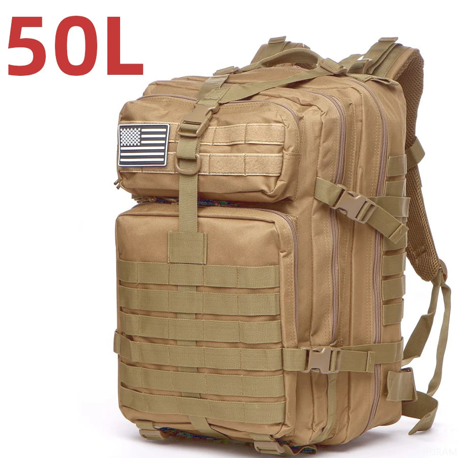 1000D Nylon Waterproof Multi-Purpose 25L/50L Molle Backpack For Hiking Camping Fishing Trekking Trekking Fishing Hunting Softback Daypack Rucksack