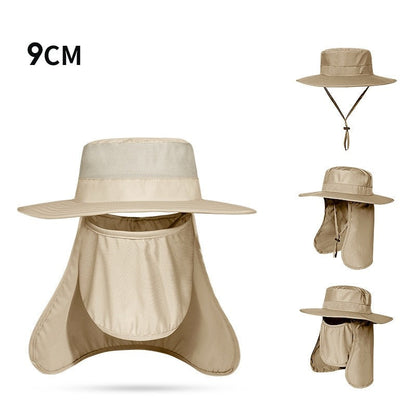 Wider Brim Safari Hat Increased Sun Protection Boonie Hat For Hiking Fishing Camping Backpacking Anti-UV Outdoor Headgear