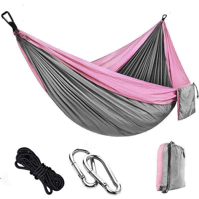 Lightweight Portable 270x140cm Parachute Nylon Hammock for Backpacking, Travel, Beach, Backyard, Hiking