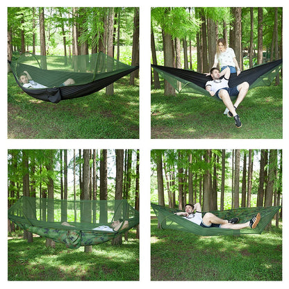 Mosquito Net Hammock Tent With Quick Zip Opening And Waterproof Canopy Awning Set Portable Pop-Up Sleeping For Camping & Hiking