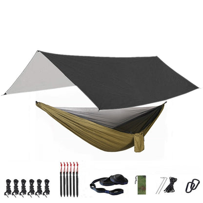 Camping Hammock with Mosquito Net and Rainfly Tarp - 300X300cm Portable Waterproof UV Protection Canopy Hammock