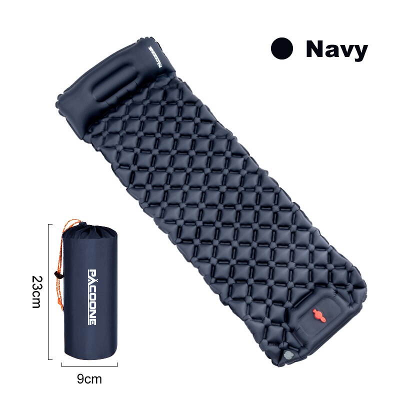 Ultralight Inflatable Mattress Air Mat Camping Sleeping Pad With Pillows Built In Inflator Pump