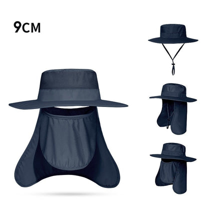 Wider Brim Safari Hat Increased Sun Protection Boonie Hat For Hiking Fishing Camping Backpacking Anti-UV Outdoor Headgear