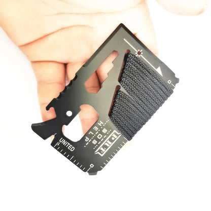 Survival Multi-Tool Credit Card Sized Pocket Tool EDC Essentials Stainless Steel Multi-Functional Tool For Hiking Hunting Fishing Camping etc