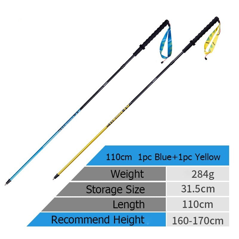 Ultralight Nordic Walking Poles Carbon Fiber Trekking Poles For Hiking, Backpacking - Straight Pole Walking Sticks 110cm/120cm