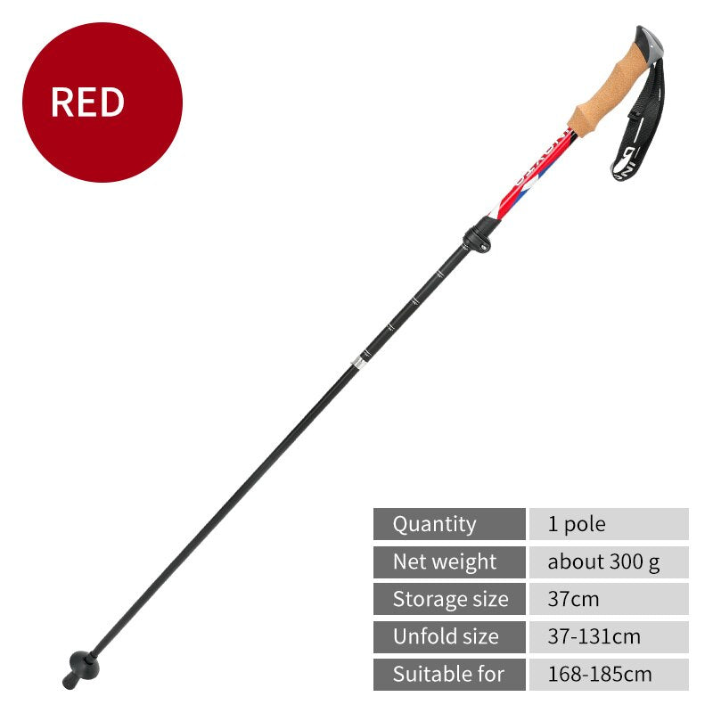 Telescopic Collapsible Trekking Poles Nordic Walking Sticks For Trekking Hiking - Foldable For Easy Storage In Backpack