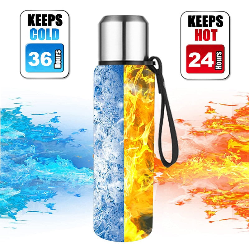 Large Capacity Stainless Steel Thermos Flask For Hiking, Camping - Portable and Eco-Friendly Vacuum Flask for Keeping Drinks Hot or Cold for Hours