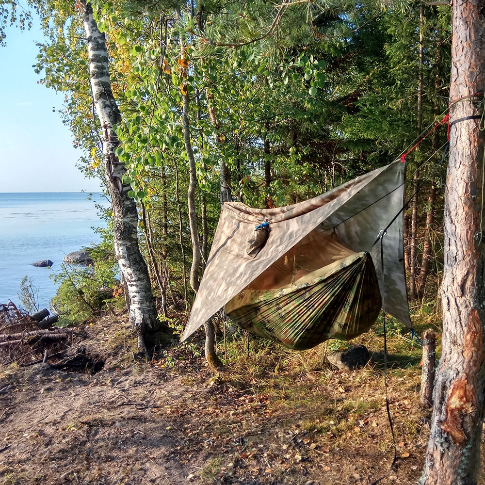 Large Camping Hammock 260x140cm With Mosquito Net And Canopy Lightweight Parachute Nylon Hammocks for Camping Hiking