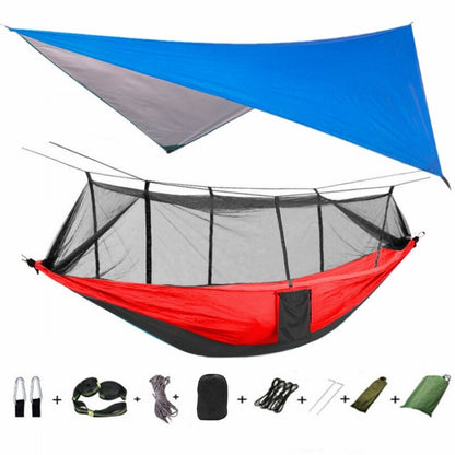 3-in-1 Wild Camping Hammock Set with Hammock, Mosquito Net and Rain Fly Tarp