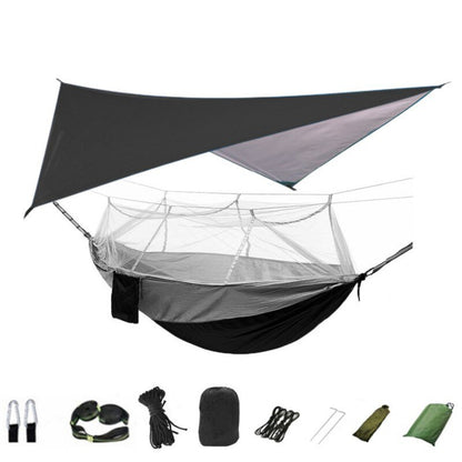 3-in-1 Wild Camping Hammock Set with Hammock, Mosquito Net and Rain Fly Tarp