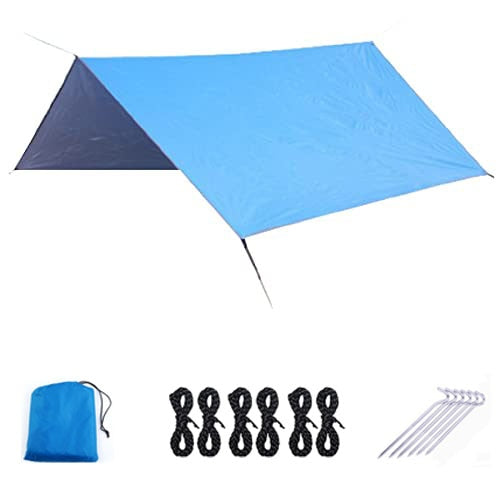 Waterproof Hammock Awning Canopy 210T Nylon Tarp Silver Coated Portable Sunshade For Camping Outdoor Hiking Beach Picnic