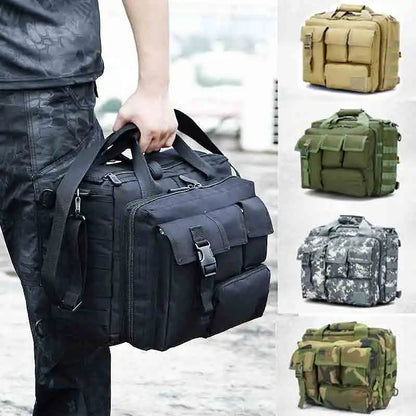 Multi-Function Molle Shoulder Bag Oxford Nylon Laptop Holdall Camera Bag Briefcase Adventure Bag For Travel Hiking Daily Commuter Photographer Bag With Multiple Pockets