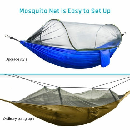 Camping Travel Hammock With Mosquito Net Lightweight Portable 210T Nylon Parachute Hammock For Wild Camping