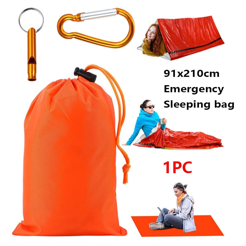 Portable Waterproof Emergency Survival Blanket Sleeping Bag Thermal Bivy Sack For Hiking Camping Trekking