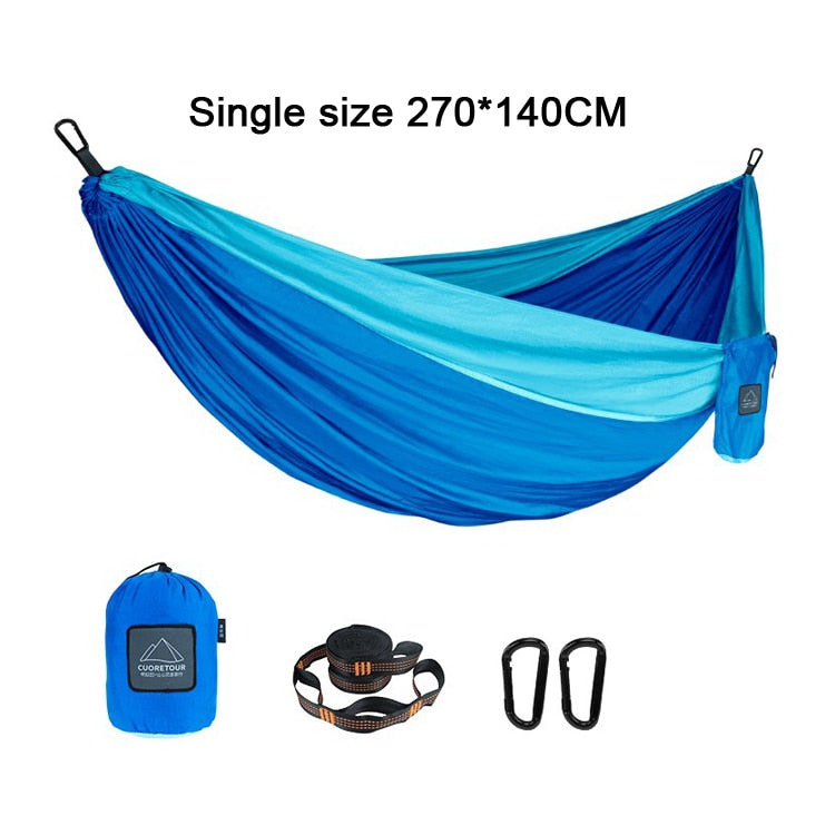 210T Parachute Nylon Portable Hammock For Camping Hiking Garden Outdoor Sleeping Single Double Size Hammock