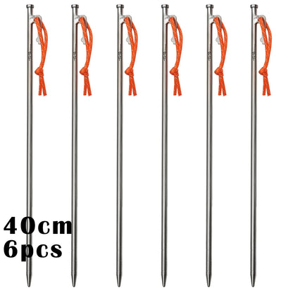 Superior Durability Titanium Alloy Tent Pegs For Camping, Awnings, Tarp Stakes For Hard Ground - 24CM/35CM/40CM