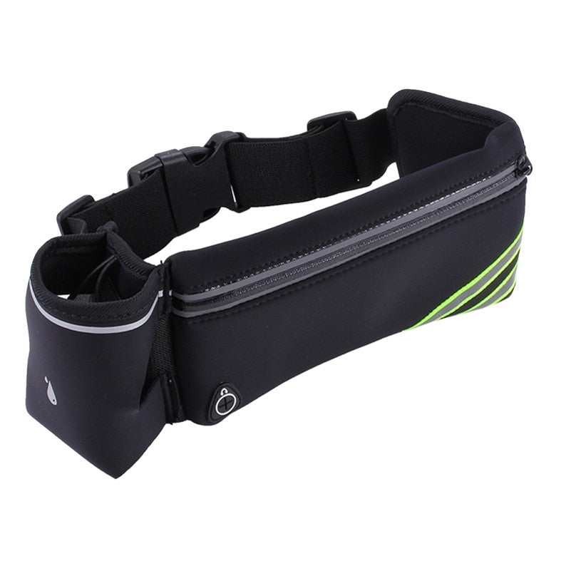 Waterproof Running Waist Belt Bag with Phone and Water Holder - Sports Fanny Pack for Women and Men Hiking Waist Bag