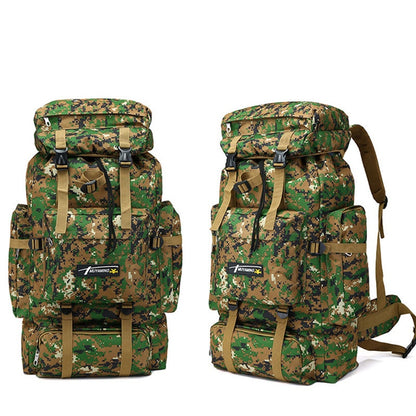 Large Capacity 70L Military Tactical Camo Backpack with and Molle System for Hiking and Travel