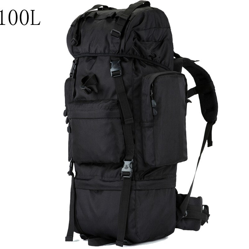 100L Large Capacity Tactical Backpack For Long Distance Hiking Travel Cross Country Trekking - High Quality Oxford Nylon Waterproof Adventure Bag