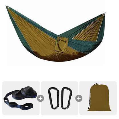 Survival Camping Hammock 220x100cm For Camping Hunting Outdoor Survival Portable For Single Person - With Ropes & Carabiners 