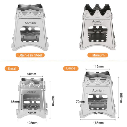 Folding Portable Wood Stove For Camping Travel Natural Fuel Cooking Wood Burner for Solo Camping Backpacking Survival Equipment