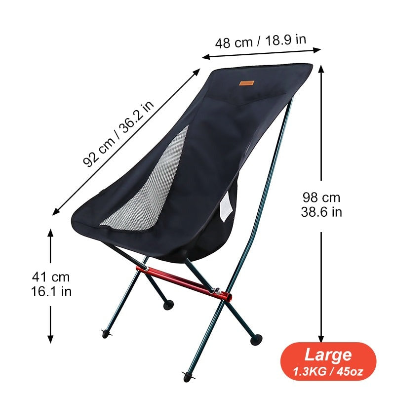 Ultralight Folding Travel Chair Detachable Portable Moon Chair For Hiking Camping Fishing