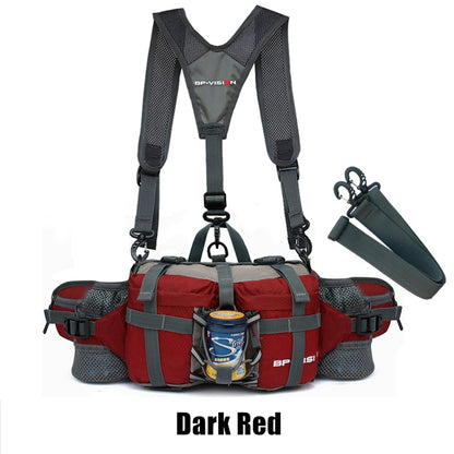 Multi-Compartment Outdoor Hiking Waist Bag For Hiking Cycling Water Bottle Travel Bag