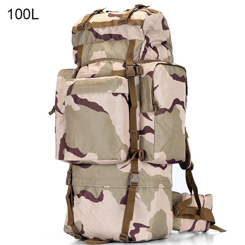 100L Large Capacity Tactical Backpack For Long Distance Hiking Travel Cross Country Trekking - High Quality Oxford Nylon Waterproof Adventure Bag