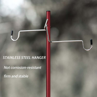 Lightweight Portable Camping Lantern Hanging Bracket Table Mounted Clamp With Collapsible Rod - Ideal For Hanging Camping Lights Above The Cooking Table