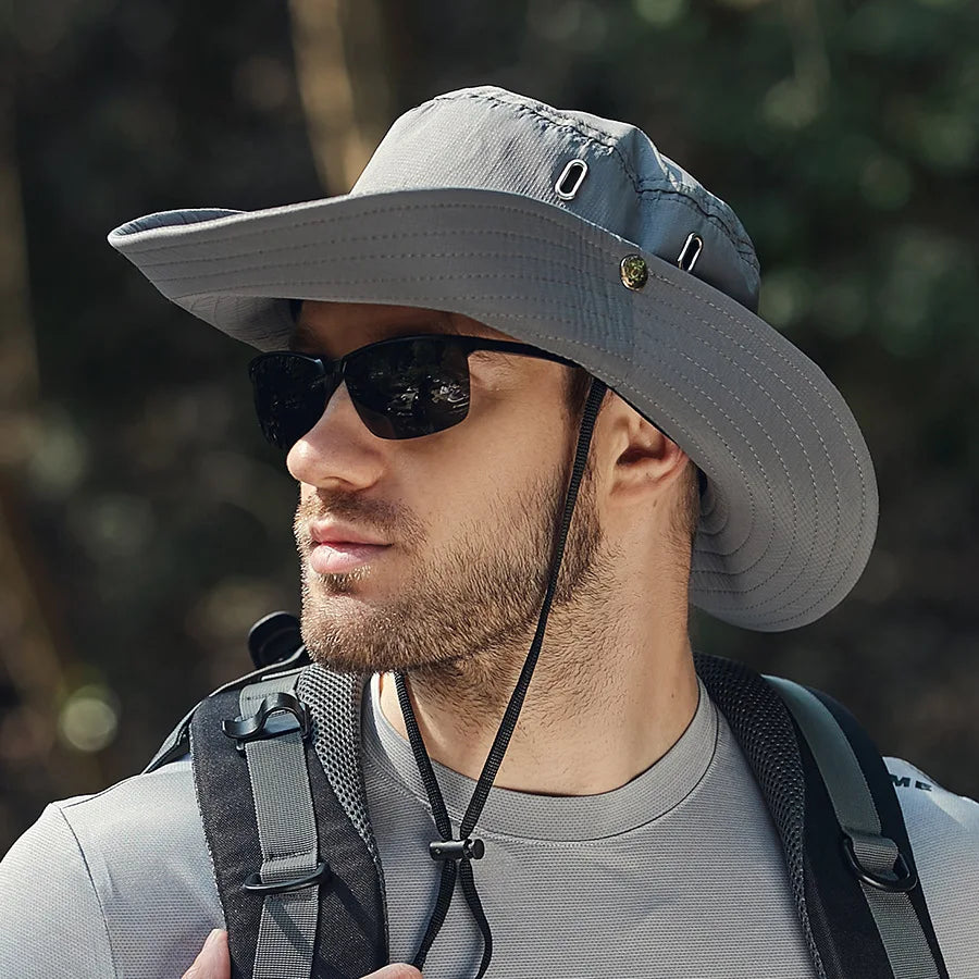 Men's Sunshade Hiking Hat For Trekking Camping Fishing Outdoor Gear Headwear With Large Eaves For Maximum Protection Against The Sun/Showers