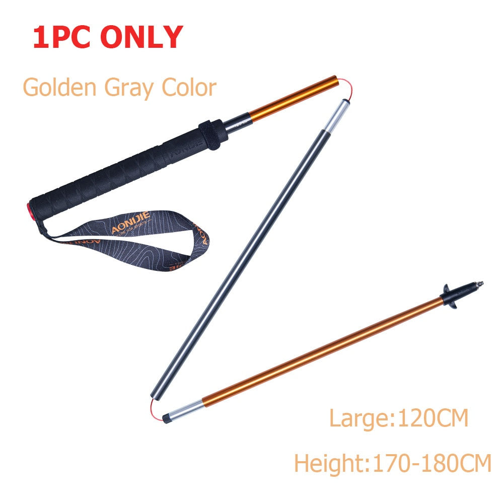 Folding Ultralight Trekking Poles Hiking Walking Stick Carbon Fiber Shaft With Carbon Tungsten Steel Tip - 110/120/130cm