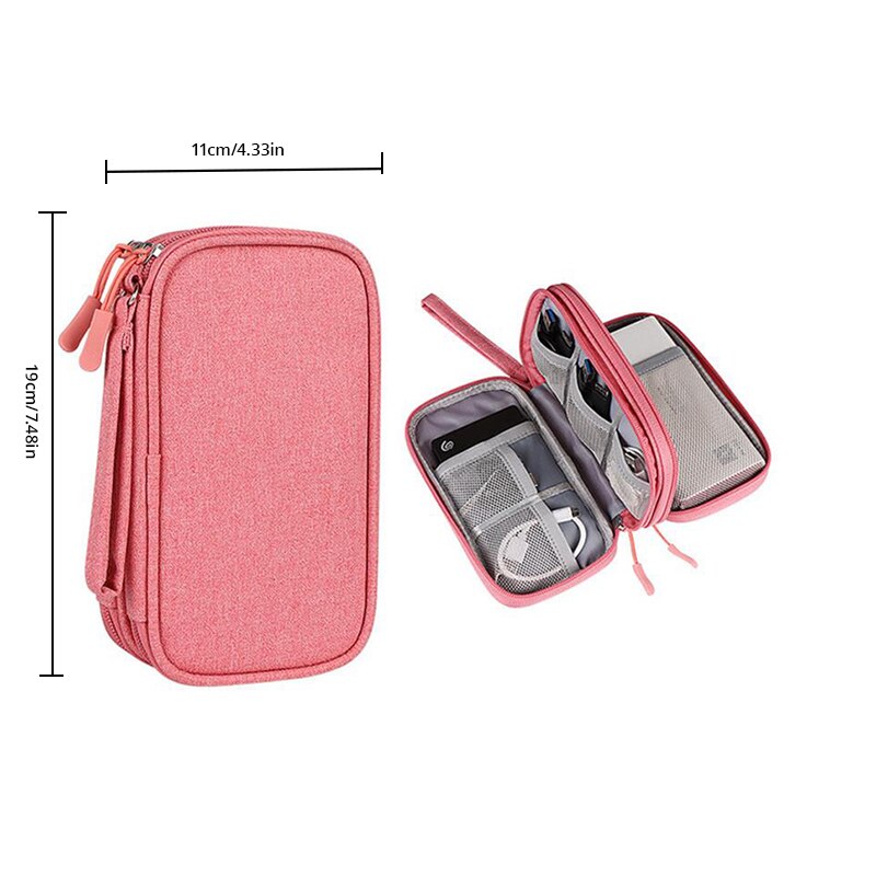 Portable Digital Gadget Travel Storage Bag Multi-Pocket Phone Pouch Organizer For Cable Earphones Power Banks etc