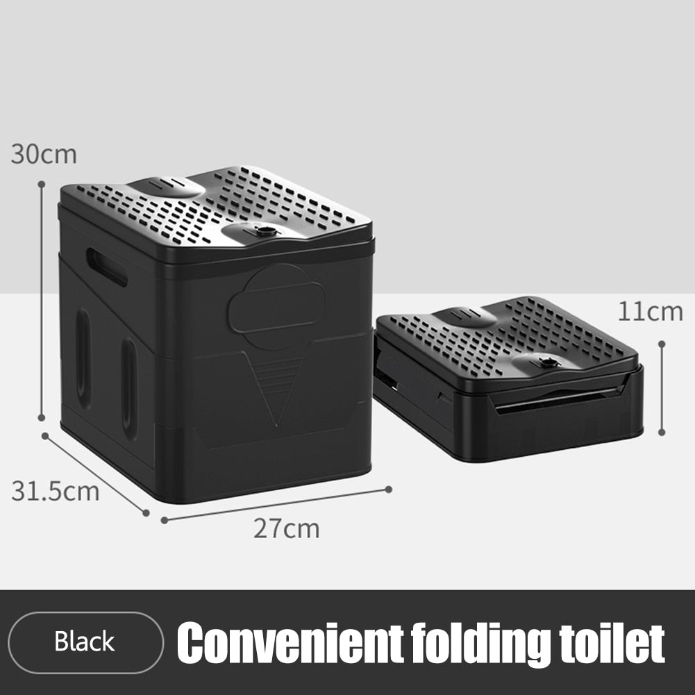 Travel Portable Car Emergency Toilet - Folding and Compact Outdoor Toilet with Concealed Tank and Cover for Outdoor Activities