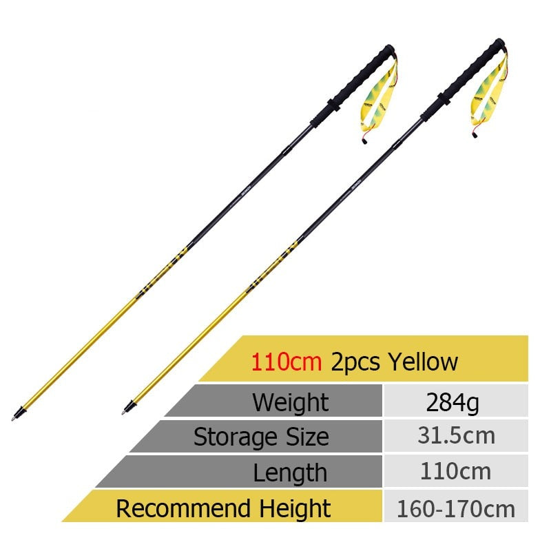 Ultralight Nordic Walking Poles Carbon Fiber Trekking Poles For Hiking, Backpacking - Straight Pole Walking Sticks 110cm/120cm