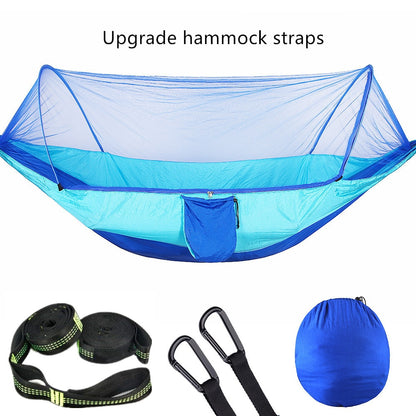 Camping Travel Hammock With Mosquito Net Lightweight Portable 210T Nylon Parachute Hammock For Wild Camping