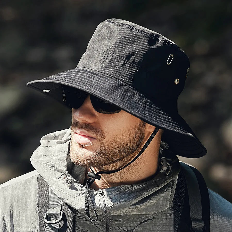 Men's Sunshade Hiking Hat For Trekking Camping Fishing Outdoor Gear Headwear With Large Eaves For Maximum Protection Against The Sun/Showers