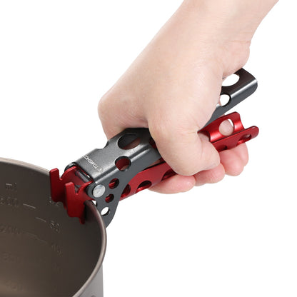 Ultralight Aluminum Camping Pot Lifter Cooking Tool with Ergonomic Handle and Secure Clamp