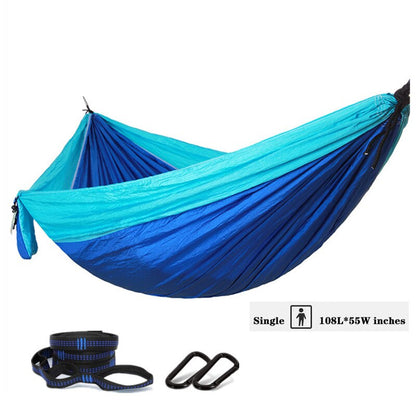 Lightweight 106"x 55" Portable Travel Hammock For Camping Hiking - Parachute Nylon with Tree Straps Carabiners