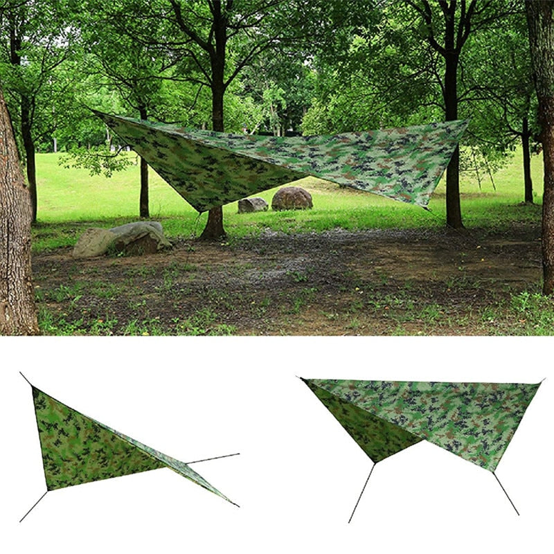 Camping Hammock Tarp Rain Fly Shade Sail - Waterproof Tent Canopy Sunshade Outdoor Awning For Hiking, Beach etc