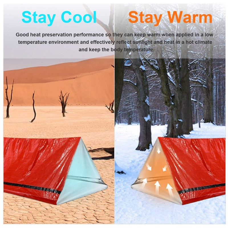 Portable Waterproof Emergency Survival Blanket Sleeping Bag Thermal Bivy Sack For Hiking Camping Trekking