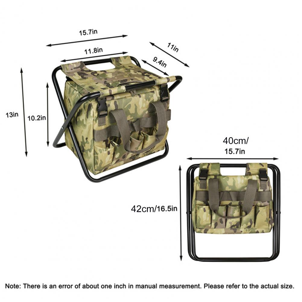 Foldable Stool Multiple Pockets Fishing Chair Waterproof Camping Ultralight Backpack Cooler Chair Collapsible Chair Hunting Chai