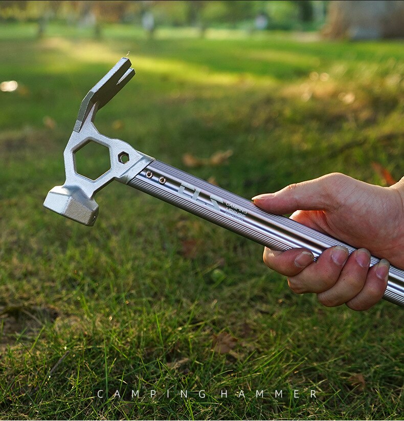 Mountaineering Tent Peg Hammer Puller For Camping Tents Awnings Groundsheets etc Stainless Steel Hammer Copper Head