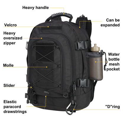 60L Molle Tactical Backpack For Hiking Climbing Outdoor Waterproof Sports Travel Rucksack For Camping Hunting