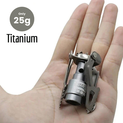 Ultra-Light Titanium Outdoor Stove: World’s Lightest Camping Gas Burner, Portable and Efficient Survival Furnace for Adventurous Picnics