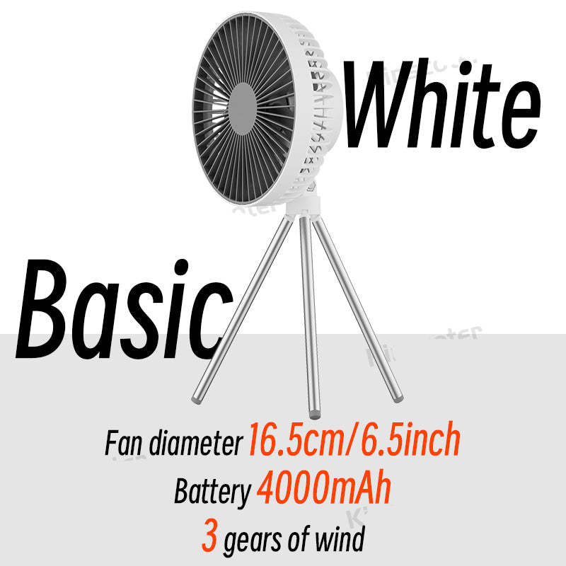 Camping Fan Rechargeable Desktop Portable Fan Fan Wireless Power Bank With LED Lighting