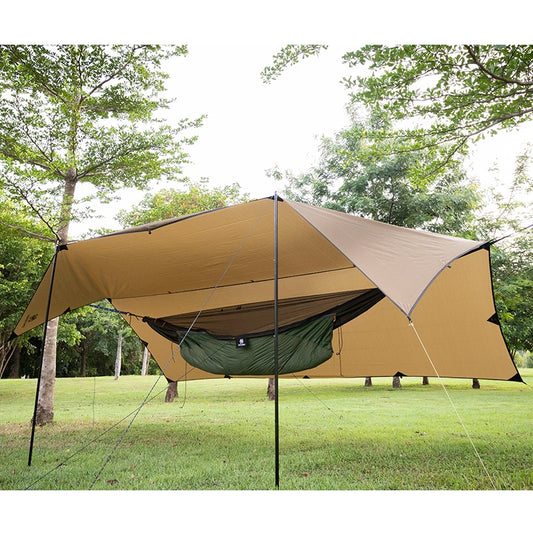 RipStop 210T Polyester Hammock Tarp Sun Shelter 3x4m Compact Durable Backpack Awning 100% Waterproof