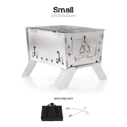 Portable Folding Wood Stove Burner Fire Pit For Camping Outdoor Campfire Modular Design Brazier Travel BBQ Grill Stove