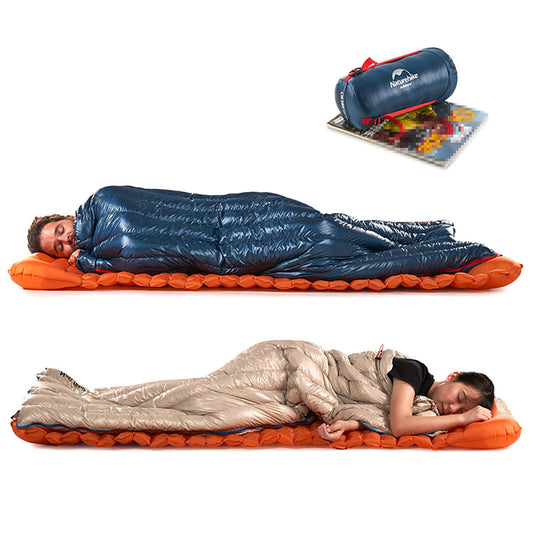 Portable Ultralight Goose Down Envelope Sleeping Bag with Waterproof Nylon Fabric for Camping, Hiking, Outdoor Traveling