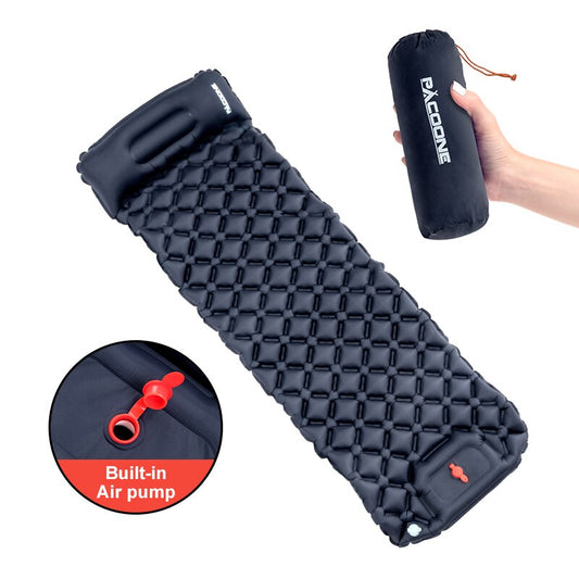 Ultralight Inflatable Mattress Air Mat Camping Sleeping Pad With Pillows Built In Inflator Pump