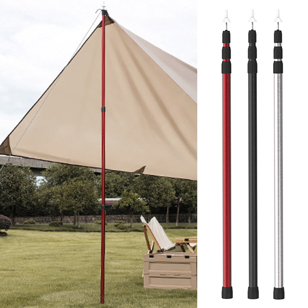 Lightweight Adjustable Height Telescopic Tent Poles 230cm Aluminum Support Rods For Awnings, Tents, Tarps & Canopies